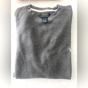 Polo Ralph Lauren Men’s Size Large Dark Grey Cream/White Horse Thermal Worn Once